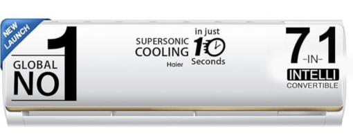 Haier 1.5 Ton 4 Star Triple Inverter Split AC (Copper, 7 in 1 Convertible, Anti Bacterial Filter, Cools at 60°C Temp, 20 Mtrs Air Throw - HSU18C-TQG4BN-INV,White)